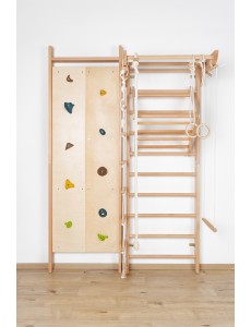 Climboo – Escalera de pared de madera con presas de escalada